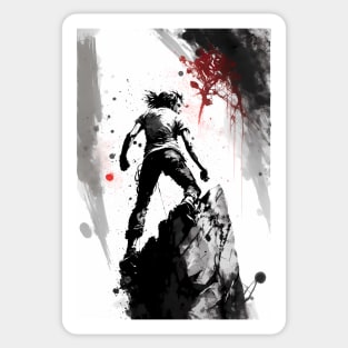 Grunge Rock Climber Sticker